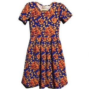 Lularoe Amelia Floral Print With Pockets Midi Dress 
Size XS